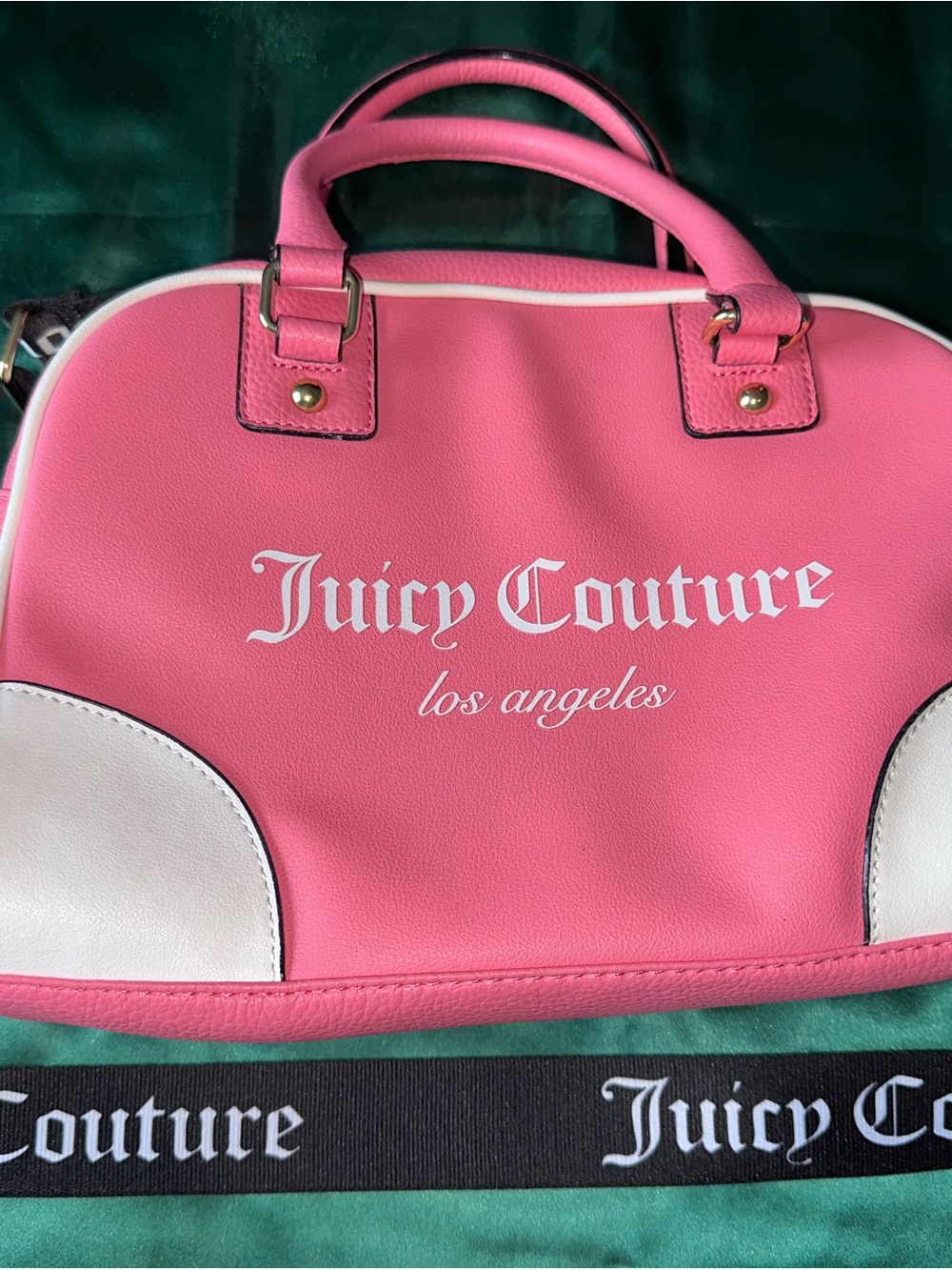Juicy Couture Hot Pink Satchel with White Trim